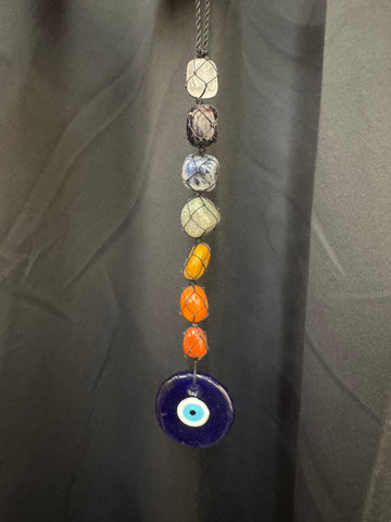 Seven Color Gemstone Wall Hanging 12"