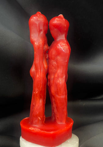 Red Face to face Lovers Candle