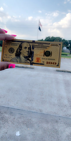 Gold $100 Dollar Bill